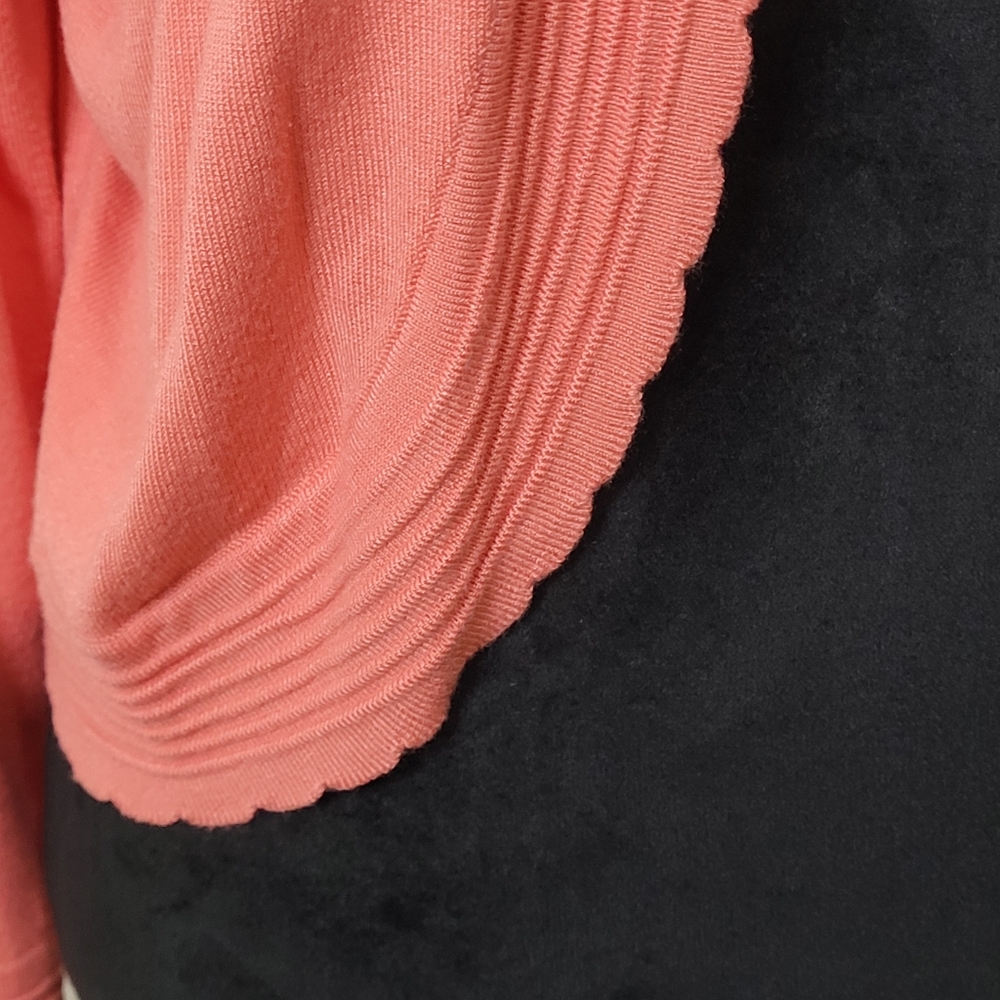 Laura Jeffries Women's 3/4 Sleeves Lightweight Jacket Cardigan Coral Size XL - Picture 6 of 10